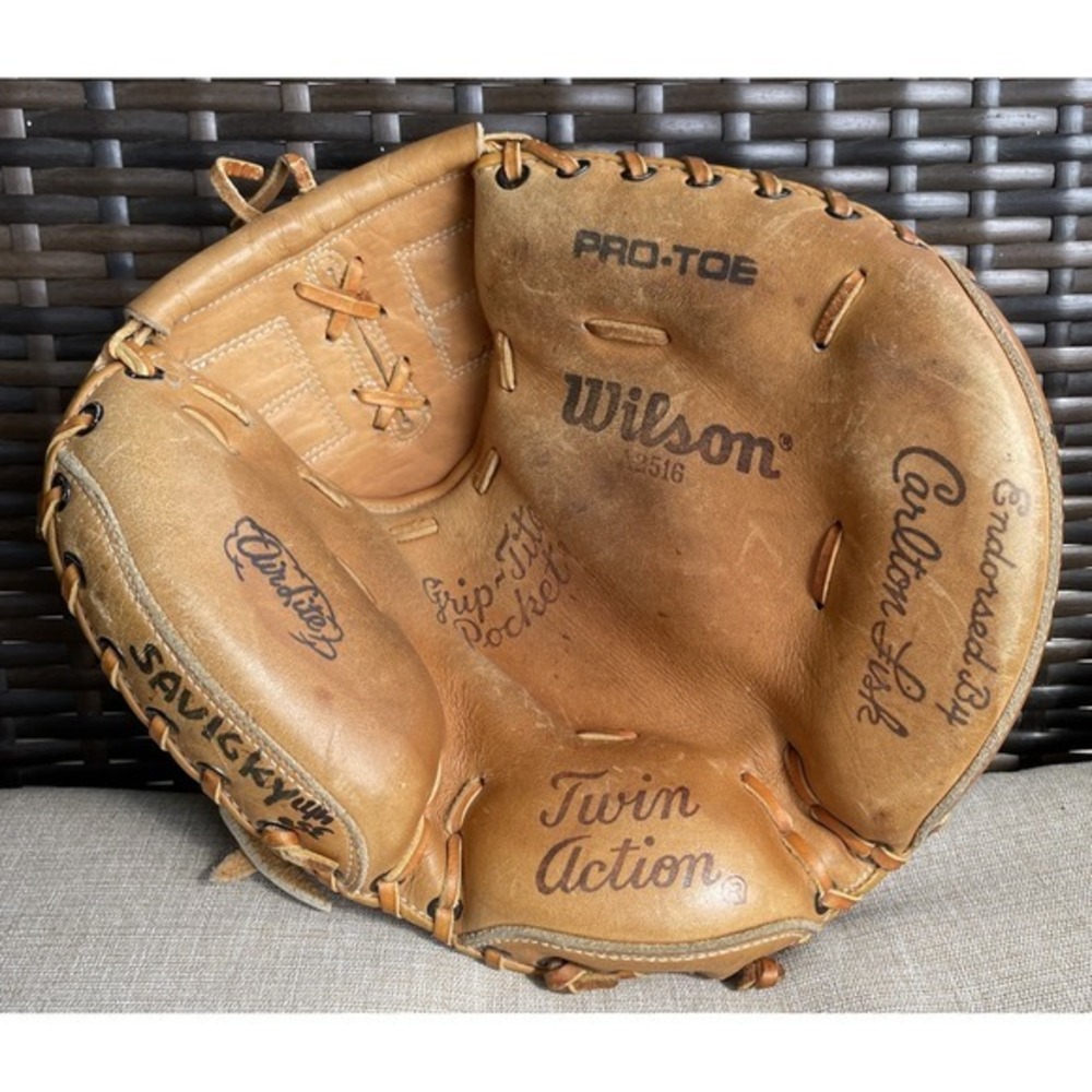 VTG Wilson Catchers Mitt A2516 Carlton Fisk RH Throw ProToe Snap Action Air Lite